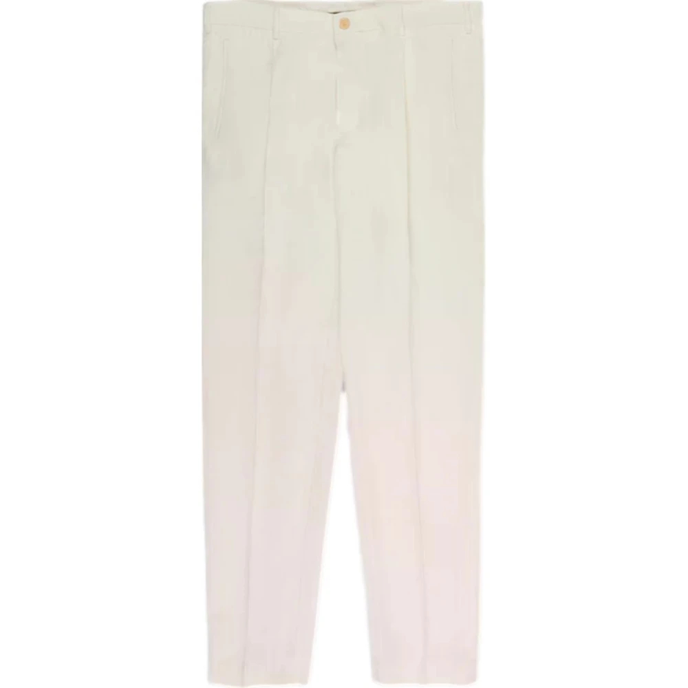 Incotex Herren Weiß - Bundfalten-Chinos - Trousers - L