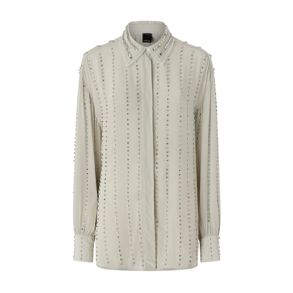 Pinko Damen Grau - Verzierte Bluse - Blouses & Shirts - Xs