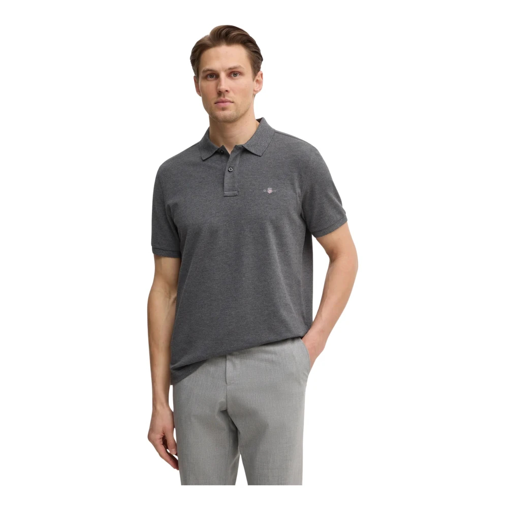 Gant Herren Dunkelgrau Poloshirt "Poloshirt Regular Shield Pique Polo 1Er Pack", Gr. M, Grau (Anthrazit), Obermaterial: 100% Baumwolle Co., Shirts - Bild 10