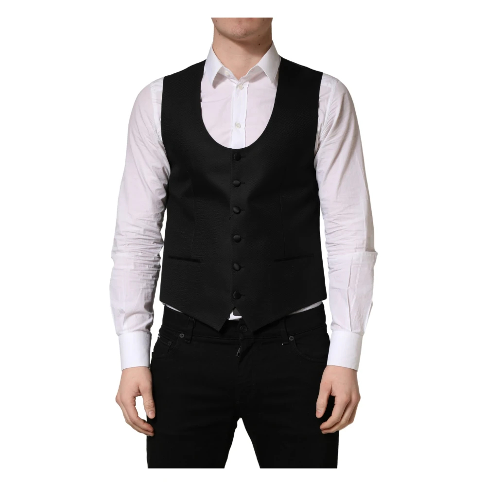 Dolce & Gabbana Herren Schwarz - Einreihige Weste - Suits - K - M