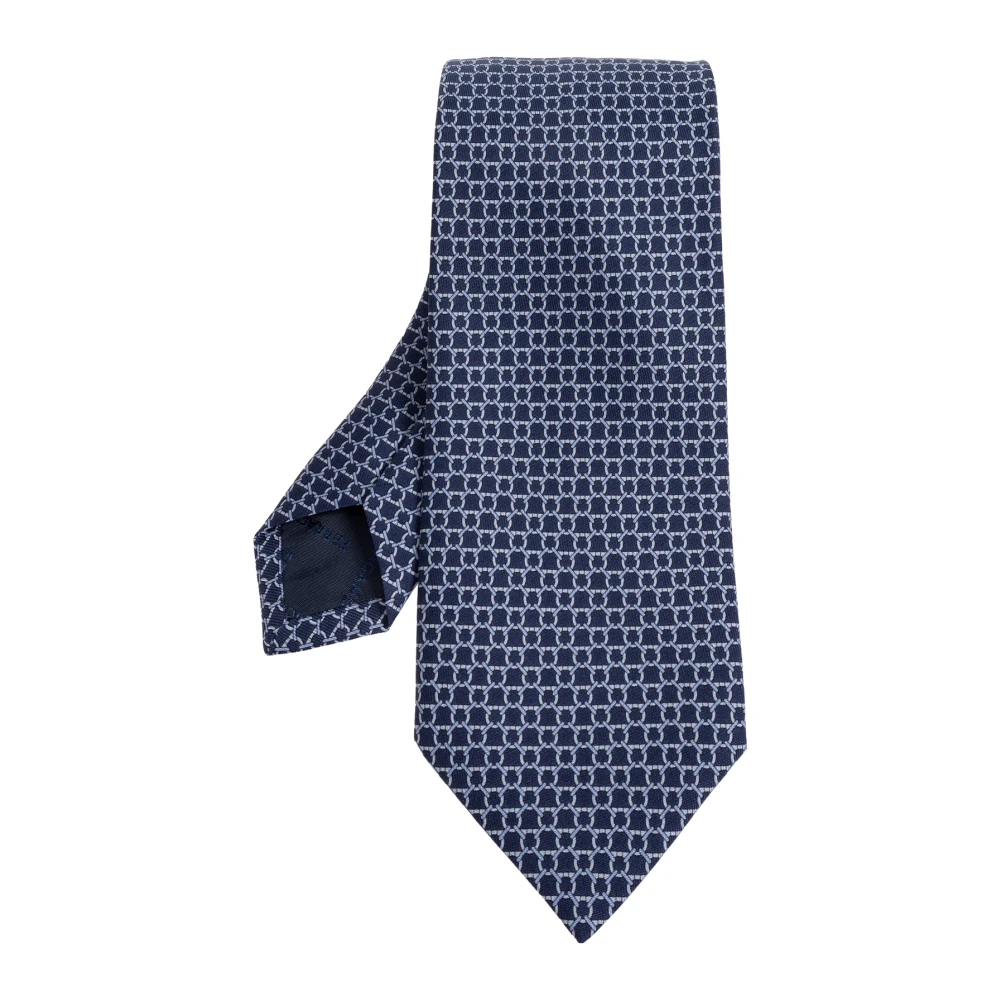 FERRAGAMO | Dark blue Gancini silk twill Carato tie | Man | PZ - Bild 3