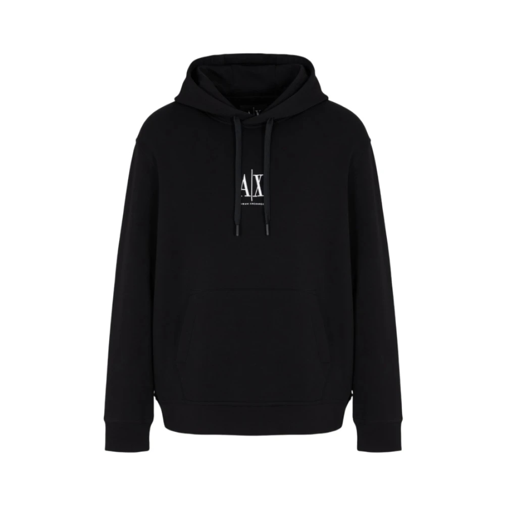 Armani Exchange Herren Schwarz - Cotton Hoodie - Sweatshirts & Hoodies - K - Xs