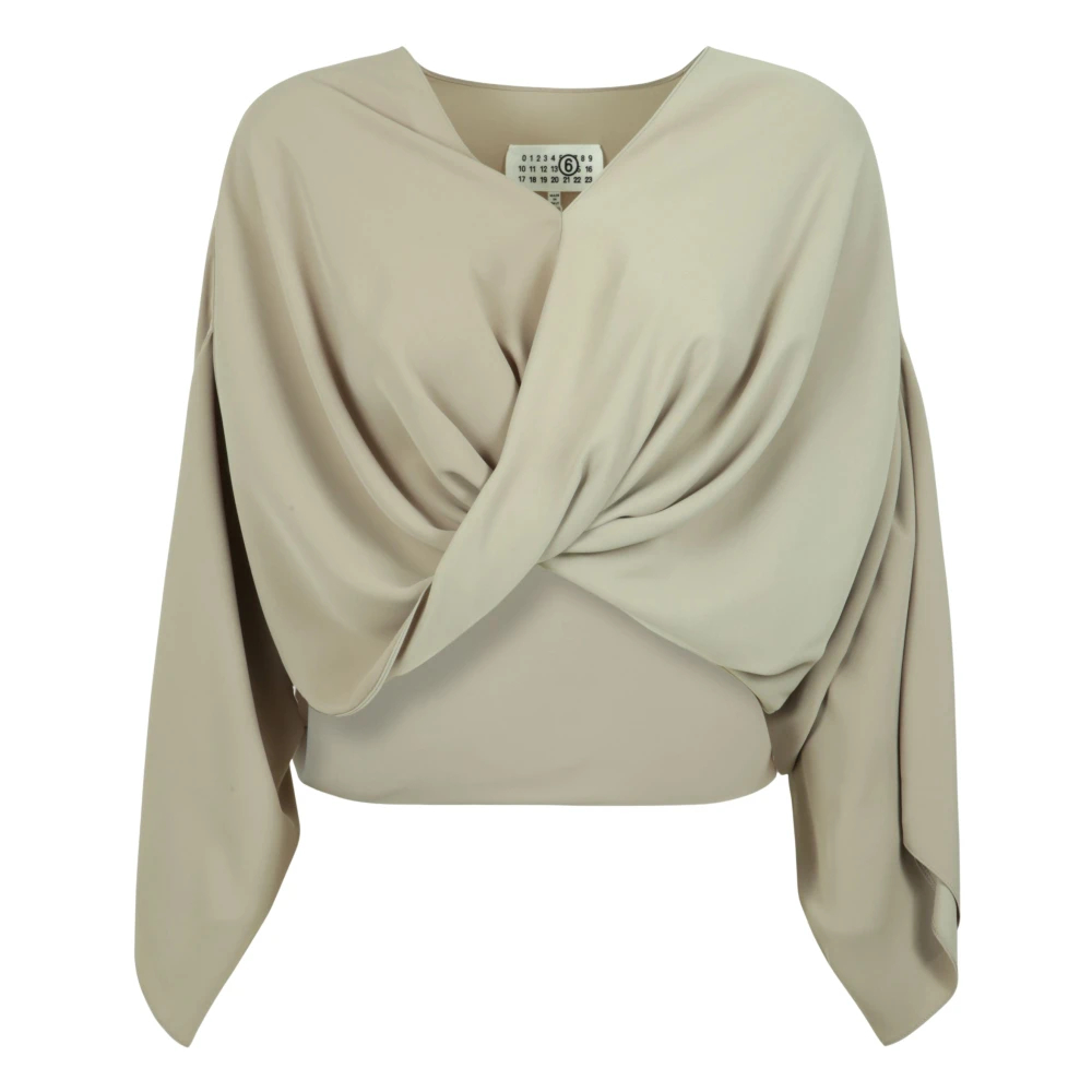 Mm6 Maison Margiela Damen Beige - Drapiertes Top - Blouses & Shirts - 2XS