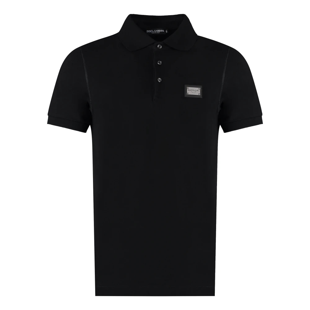 Dolce & Gabbana Herren Schwarz - Piqué Poloshirt - Tops - K - L