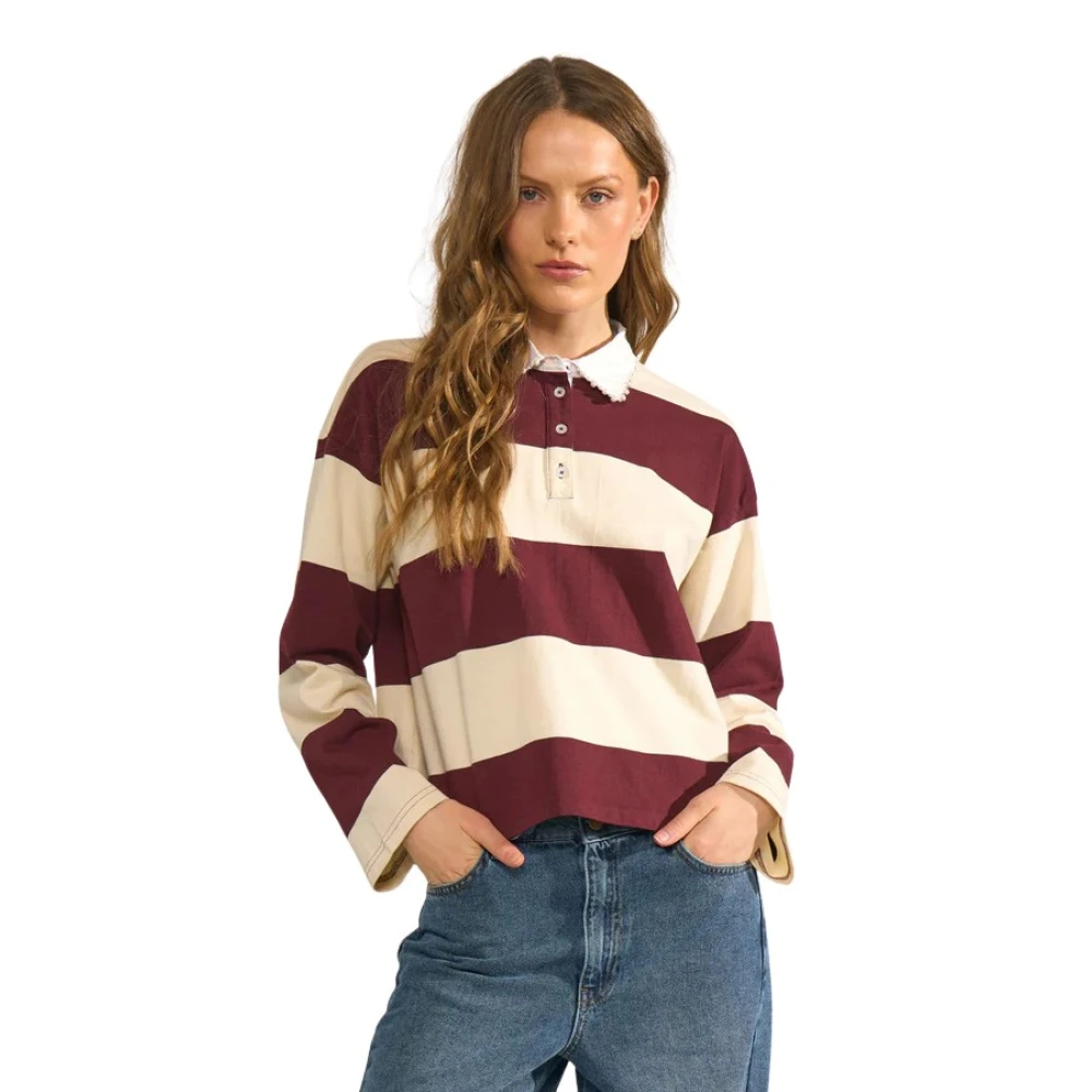 Nümph Damen Rouge Polo-Shirt, Langarm, Nudarin - Bild 3