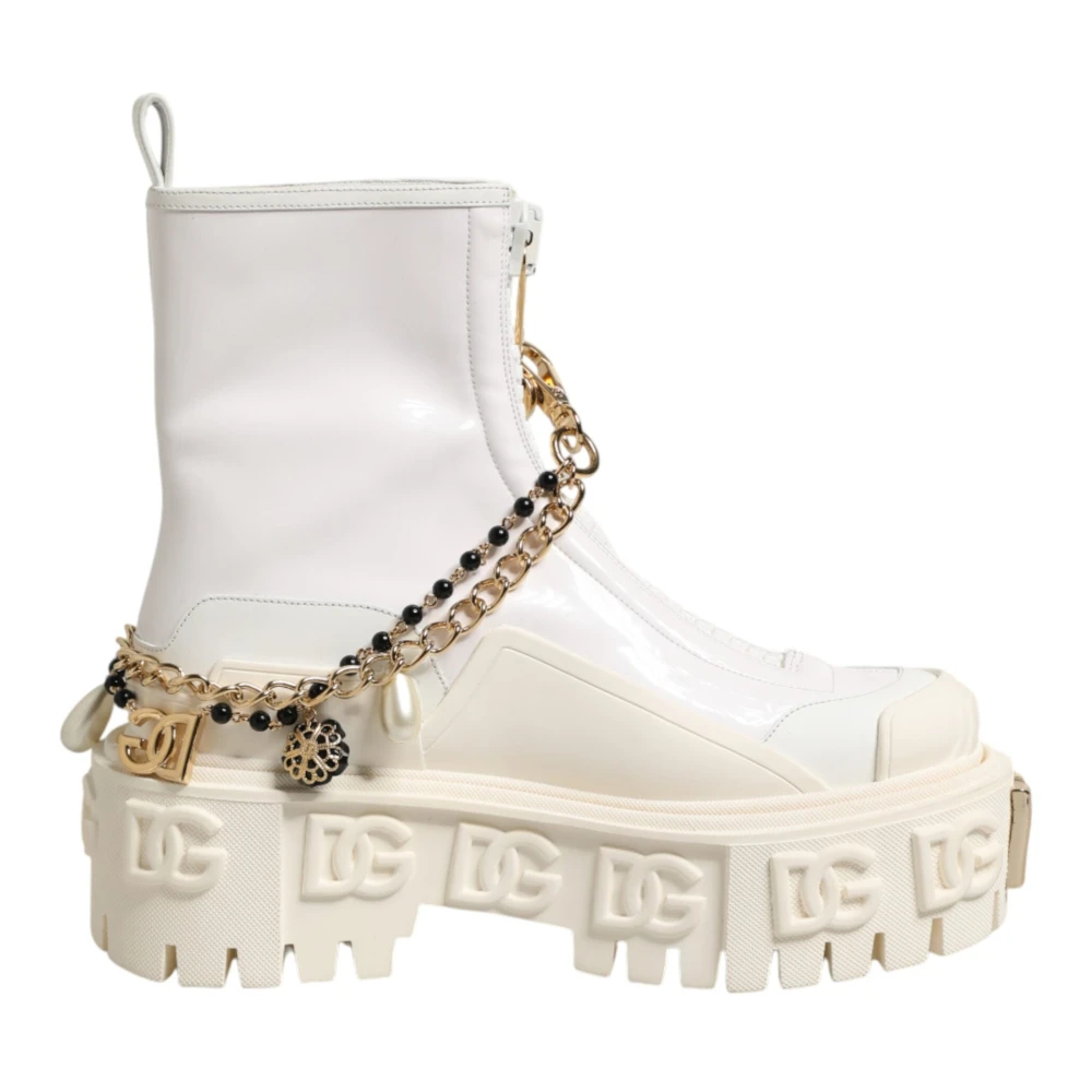 Dolce & Gabbana Damen Weiß - Biker Boots - Shoes - 36 Eu