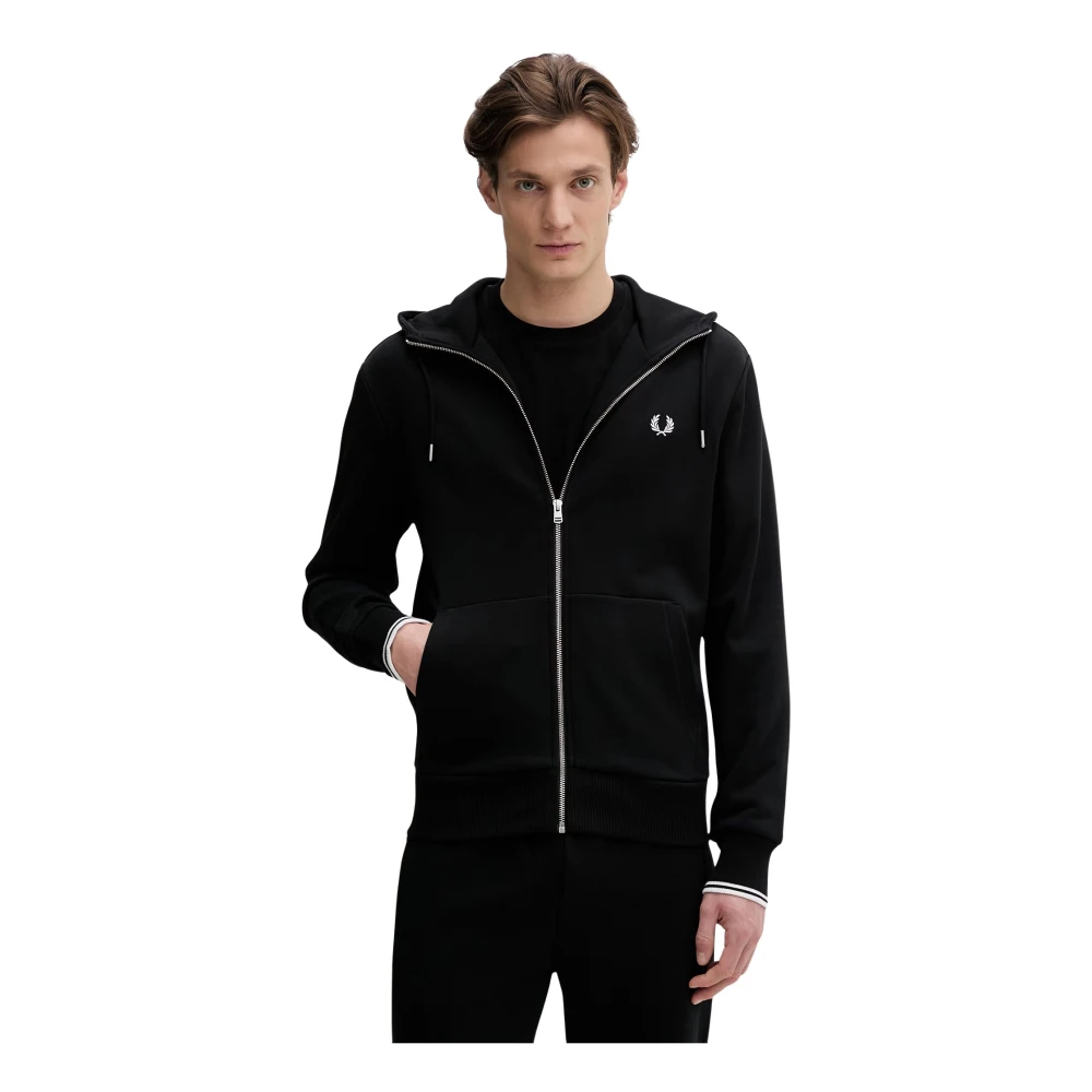 Fred Perry - Hooded Zip Through Black - Zipper - Schwarz - M - 75% Baumwolle, 25% Polyester - Bild 5