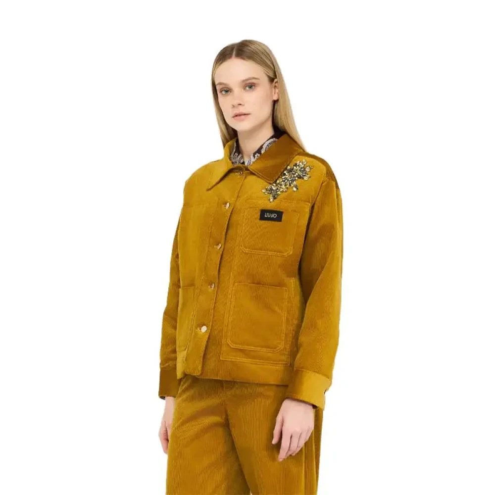 Liu Jo Damen Orange - Wattierte Samtjacke - Jackets - S