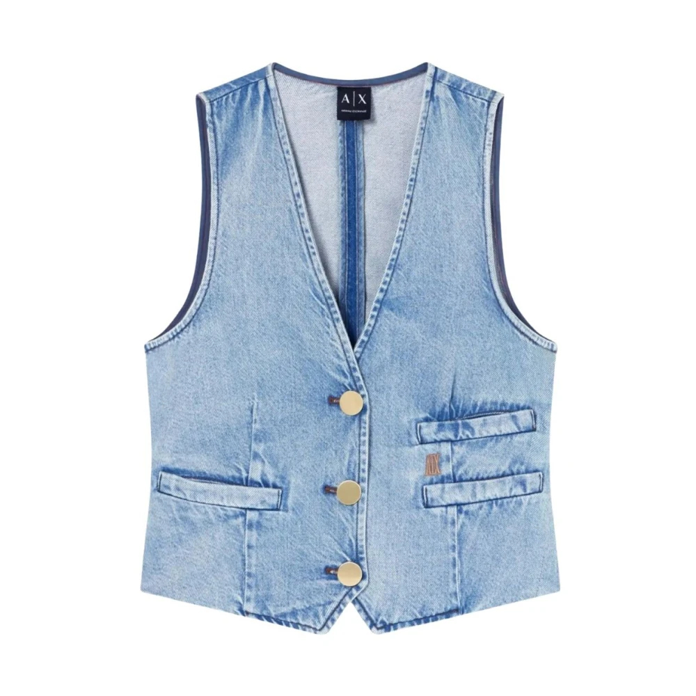 Armani Exchange Damen Blau - Cotton Waistcoat - Jackets - S
