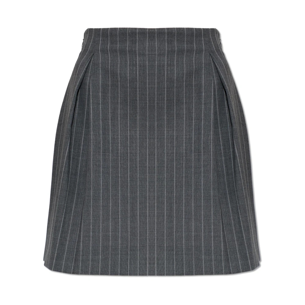 Valentino Garavani - Nadelstreifen-Wollrock - Skirts - Damen - Grau - S