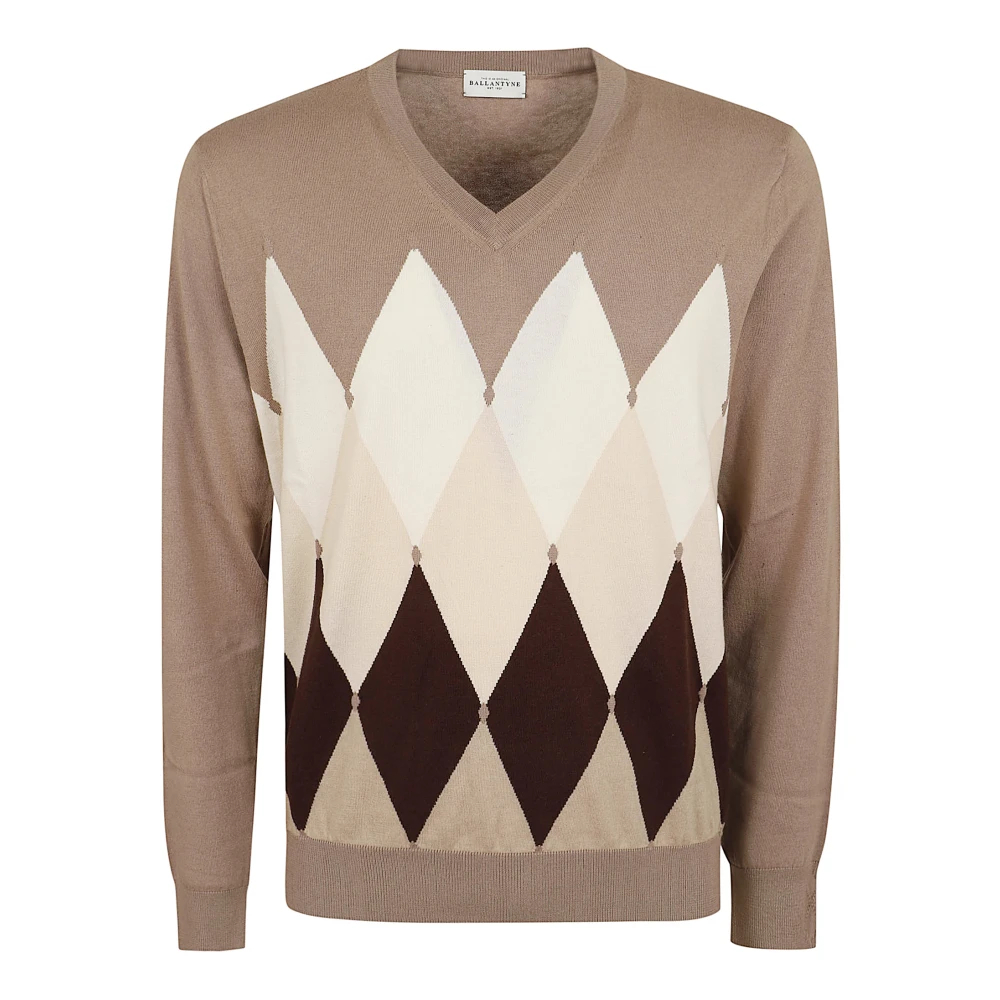 Ballantyne Herren Multicolor - Argyle Sweater - Knitwear - Mehrfarbig - M