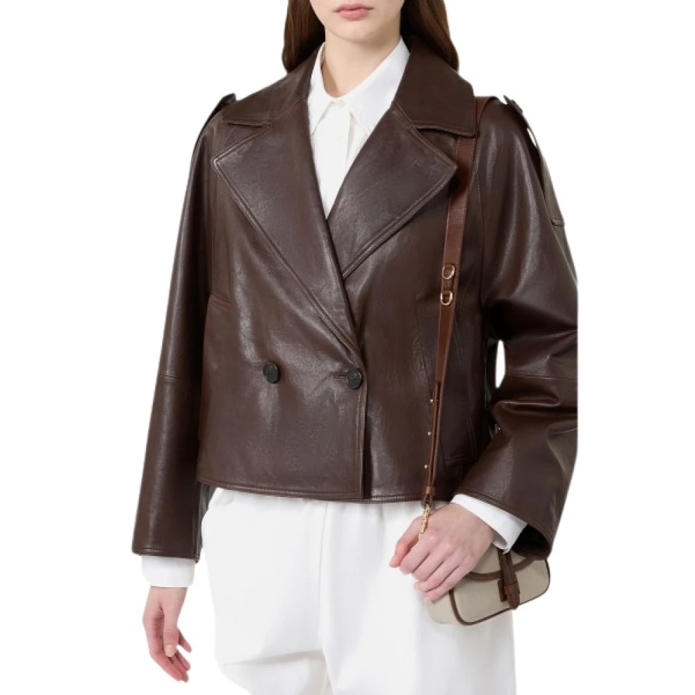 MAX MARA WEEKEND FELINO BRAUNER LEDERJACKE - Bild 4