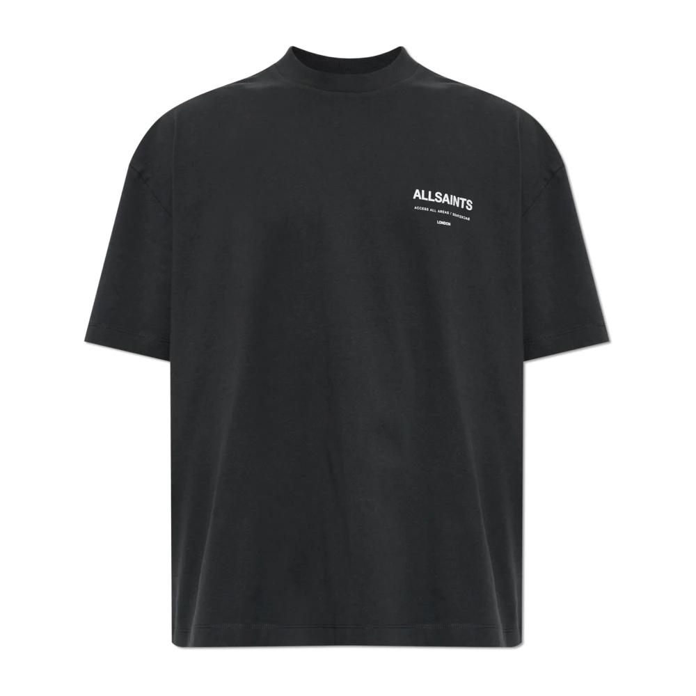 Allsaints Herren Schwarz Backstage Ss Crew Tee - Bild 7