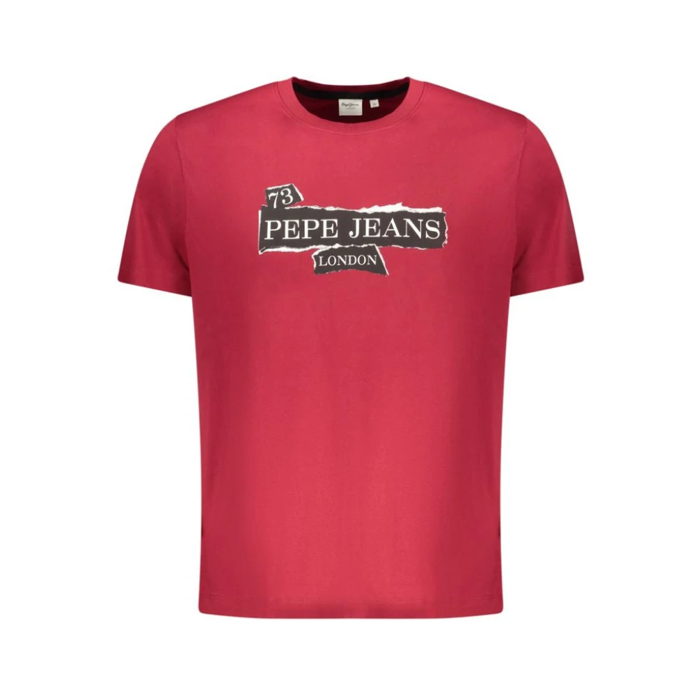 Pepe Jeans, Herren, Shirts, Red Cotton Men T-Shirt, Rot, (S) - Bild 4