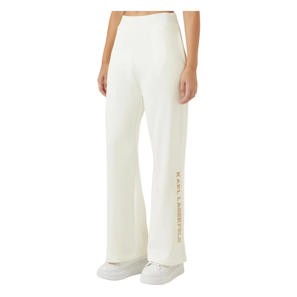 Karl Lagerfeld Damen Weiß - Weitgeschnittene Sweatpants - Trousers - L