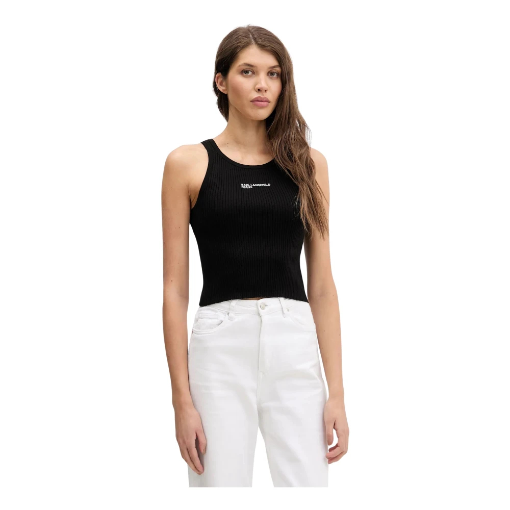 Karl Lagerfeld Jeans Damen Schwarz Top B1w18024 Slim Fit - Bild 3