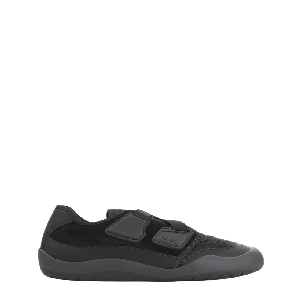 PRADA CALZATURE | Black leather and mesh fabric Speedrock sneakers | male | 8 - Bild 4