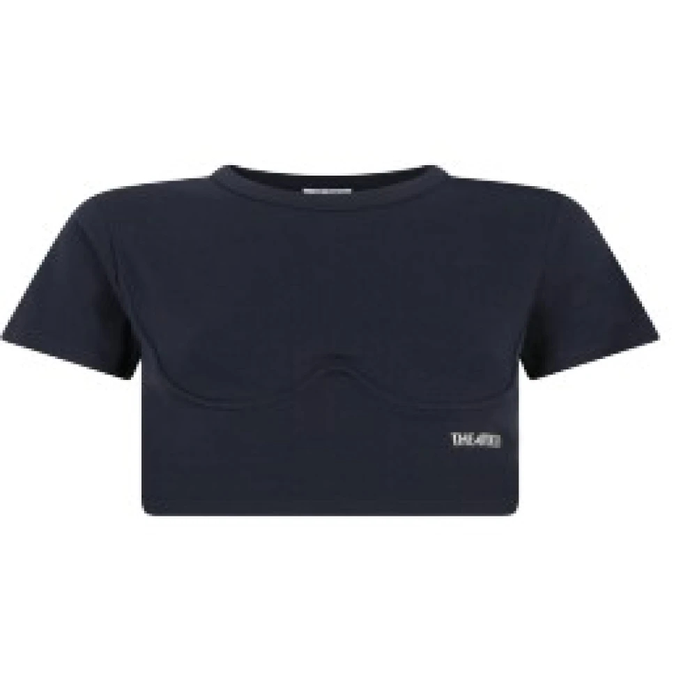 THE ATTICO | Black cotton jersey cropped T-shirt | female | 44 - Bild 4