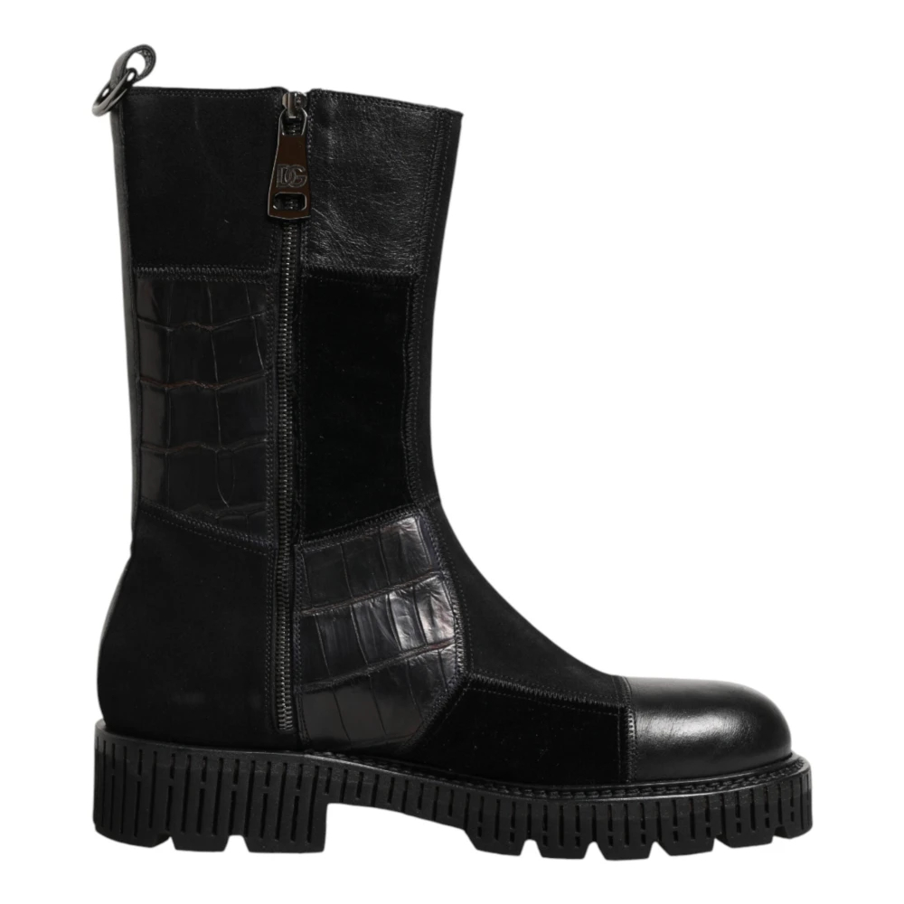 Dolce & Gabbana Herren Schwarz - Kurze Stiefel - Shoes - K - 41 Eu