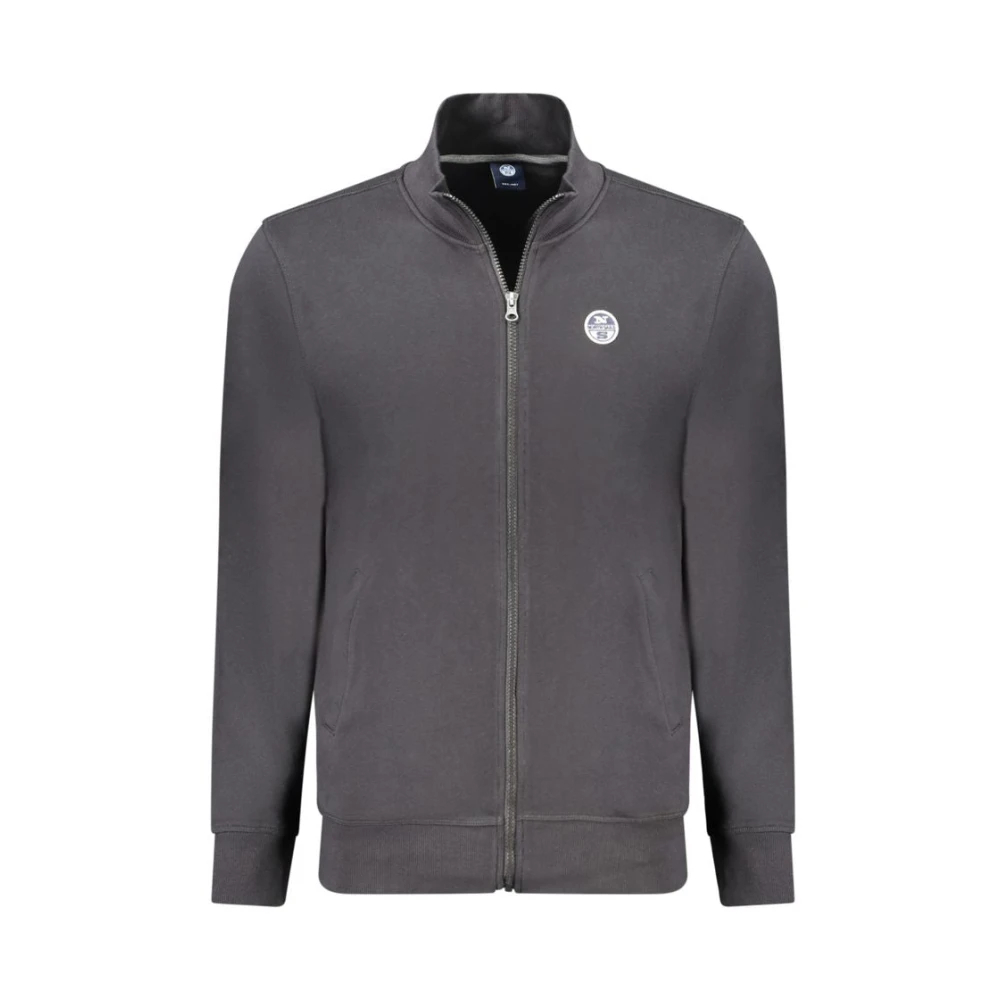 North Sails - Schwarzer Baumwoll-Sweatshirt Mit Reißverschluss Und Logo - Jackets - Herren - Grau - M - Bild 6