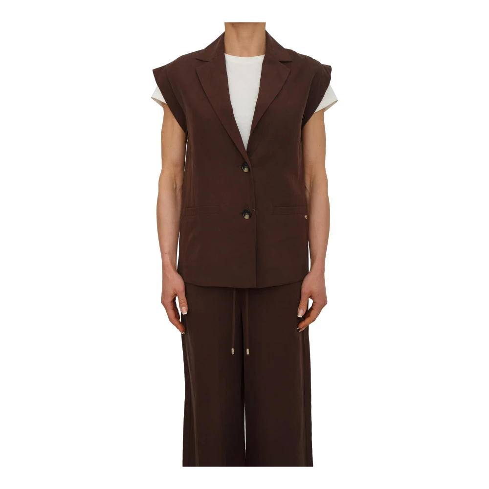 Liu Jo Damen Braun - Button Waistcoat - Jackets - M