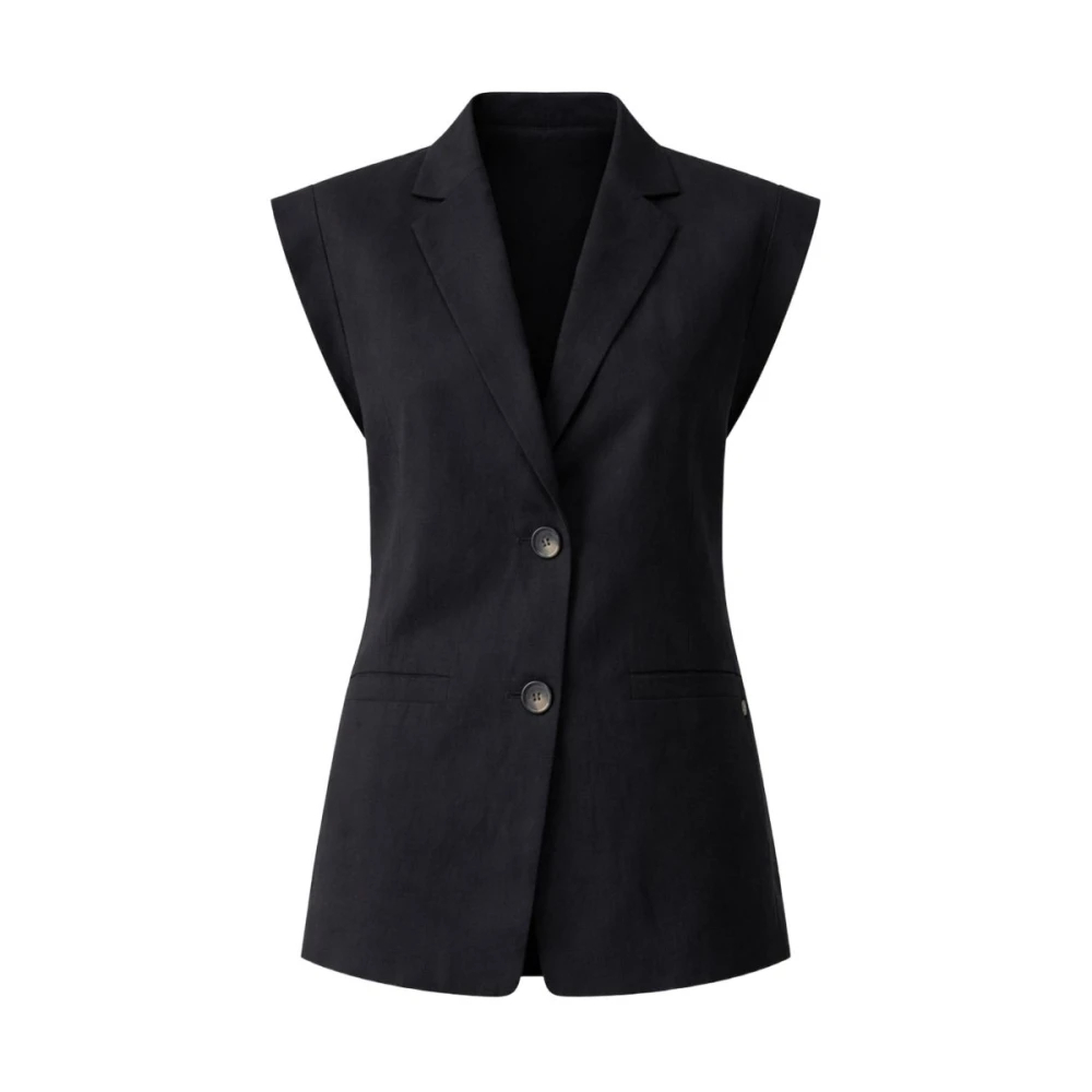 Liu Jo Damen Schwarz - Leinenmischungs-Weste - Jackets - K - M