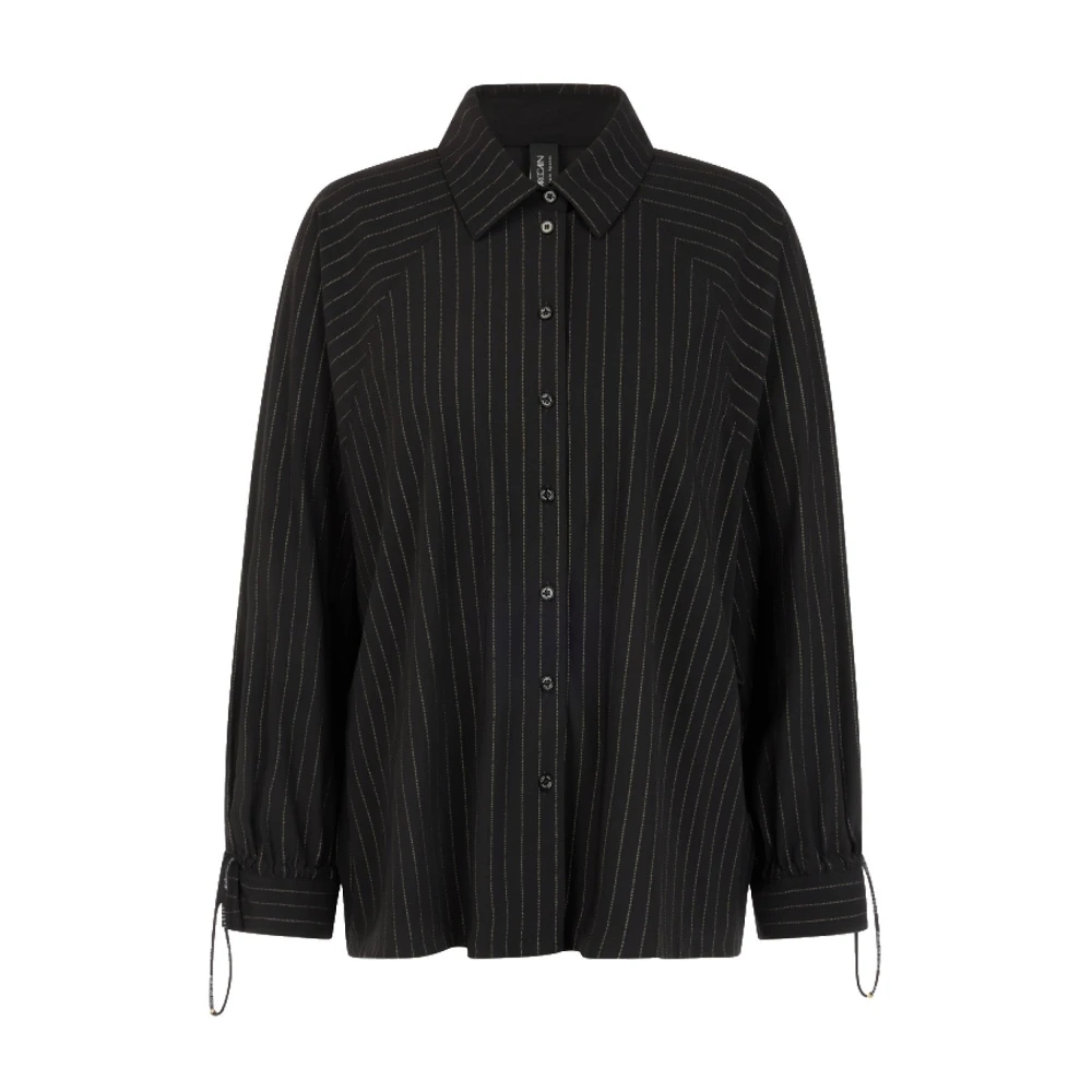 Marc Cain Schwarz Nadelstreifen-Bluse Mit Fledermausärmel 40 - Bild 3