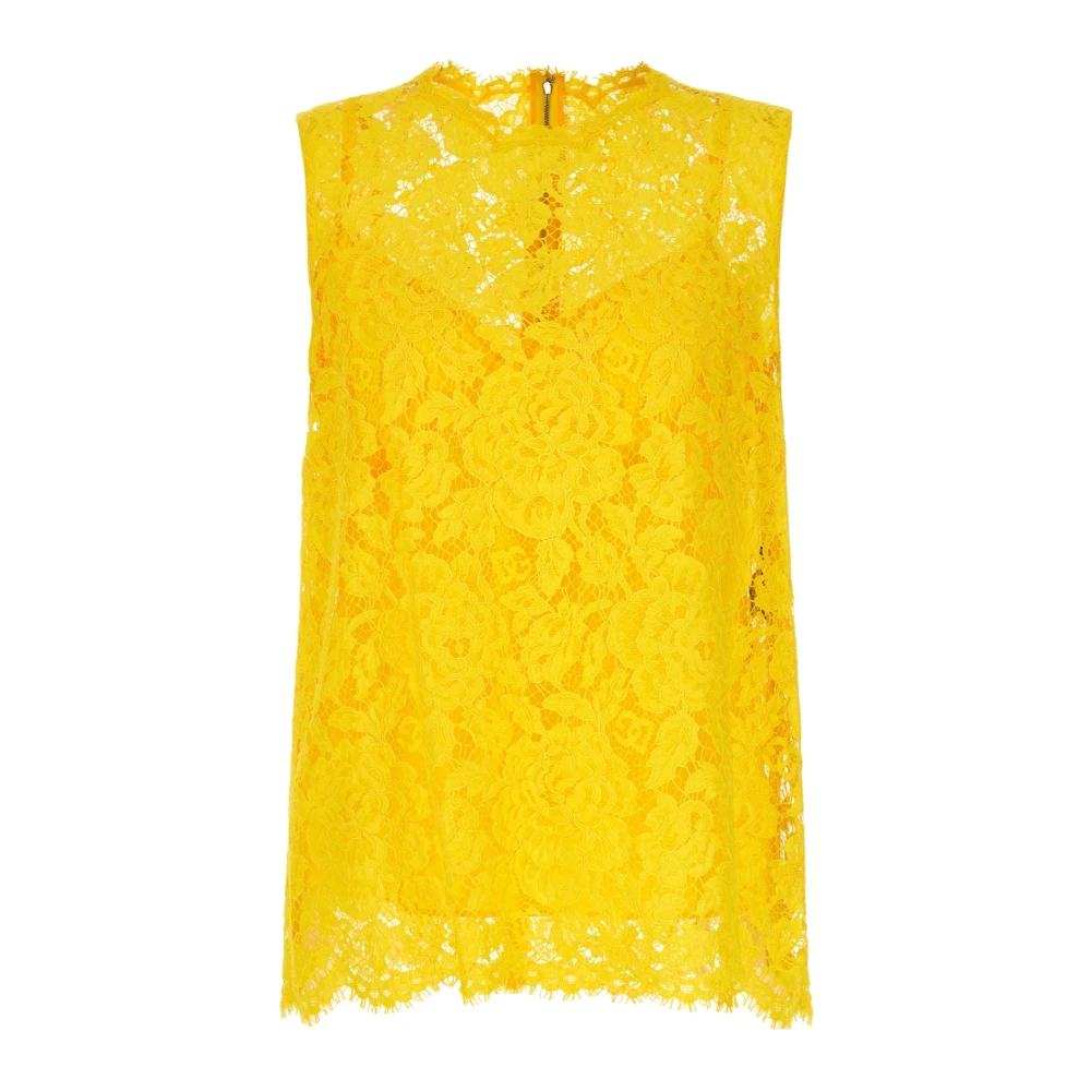 Dolce & Gabbana Damen Gelb - Spitzenoberteil - Tops - S
