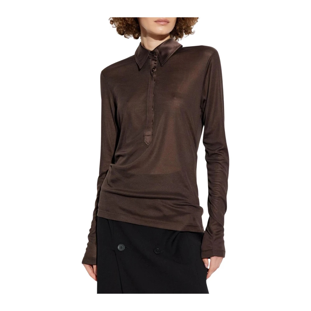 Tom Ford Damen Braun - Seidenpolohemd - Tops - 2XS