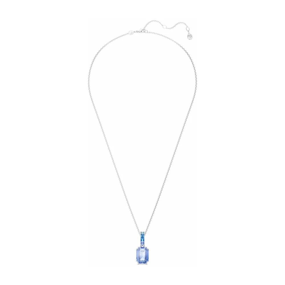 Swarovski Damen Weiß Millenia Anhänger Achteckiger Schliff Rhodiniert Kristall Halskette Halskette Blau 5696518 - Bild 3