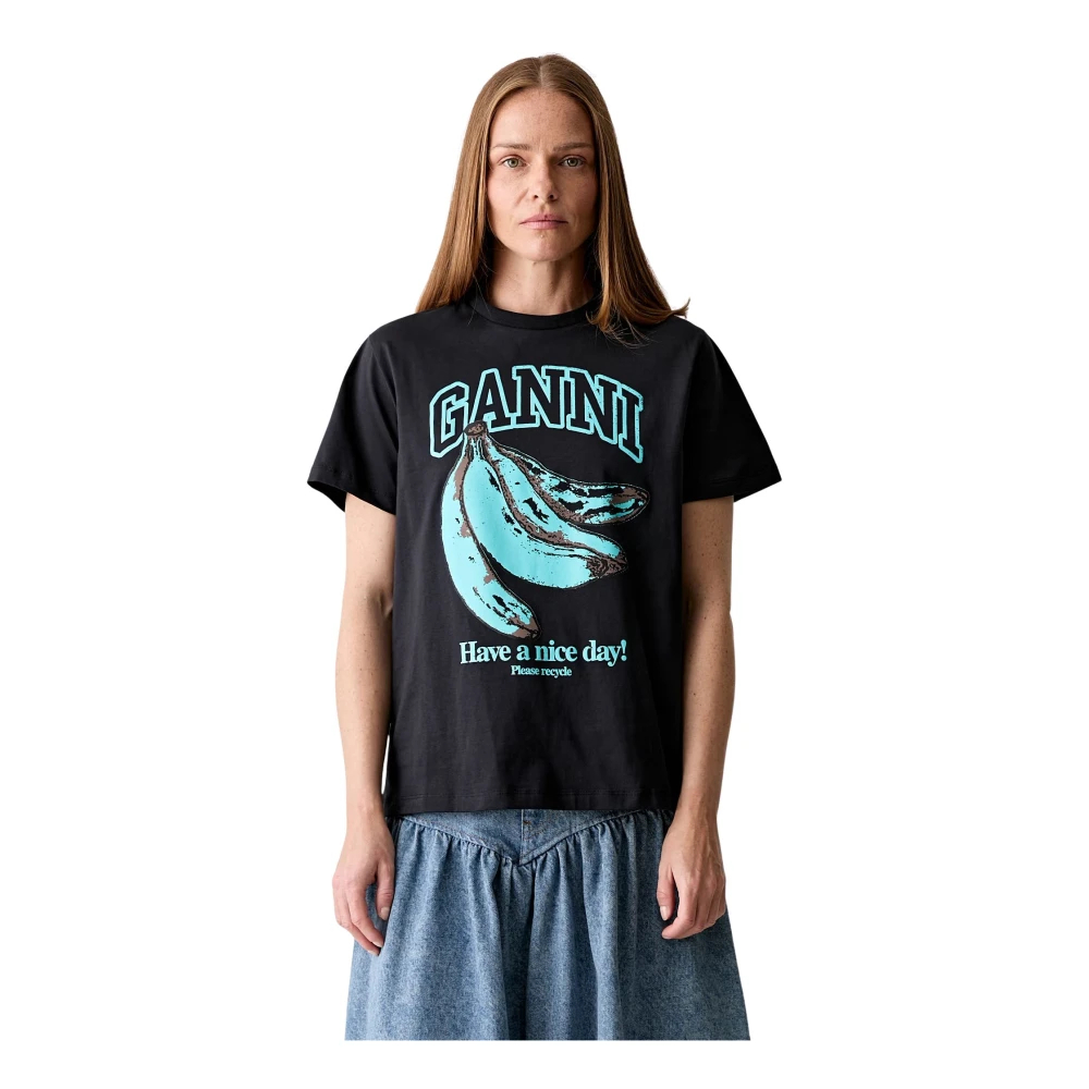 GANNI Printed Cotton T-Shirt - Bild 4