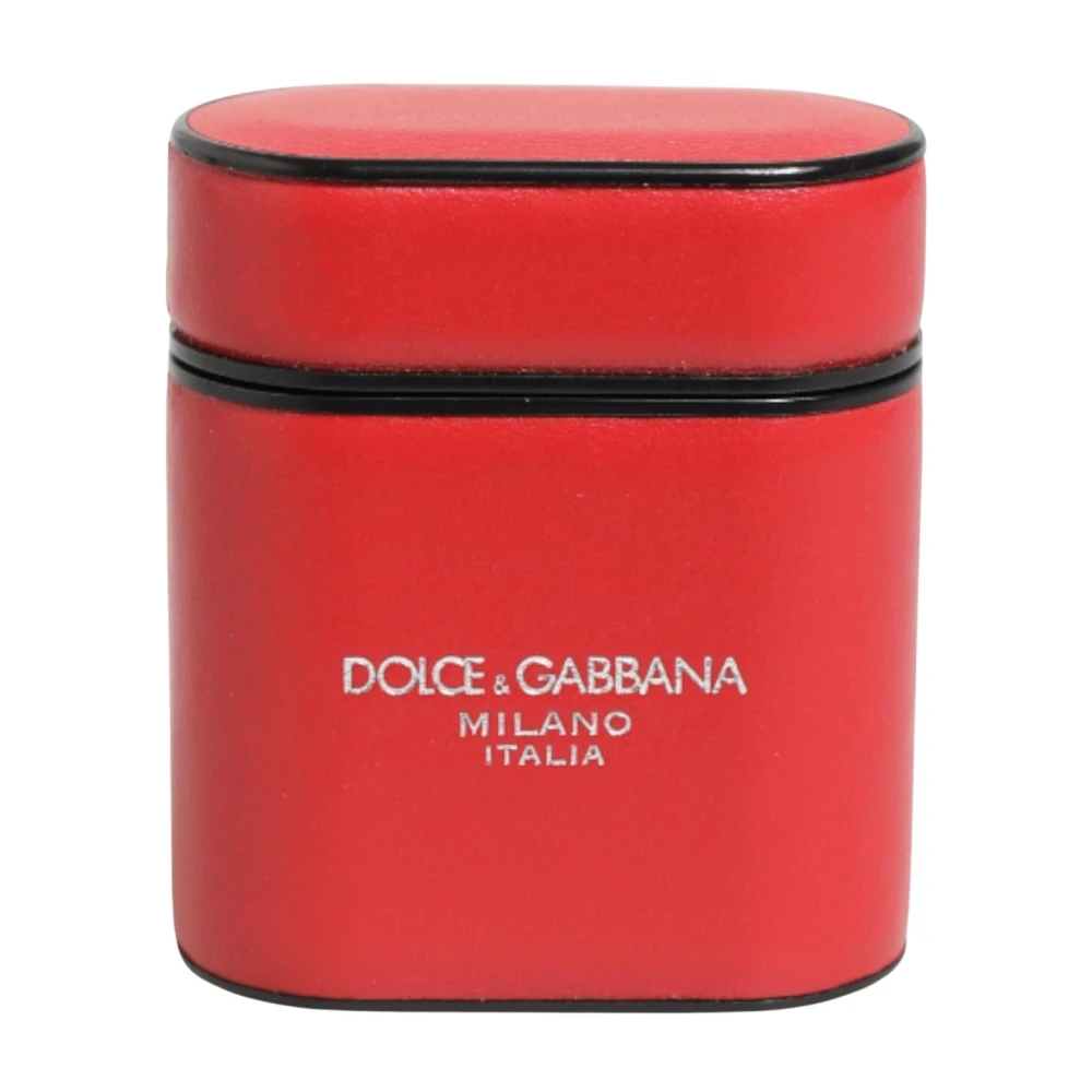 Dolce & Gabbana Unisex Rot - Weißes Leder Airpods Hülle - Accessories - One Size