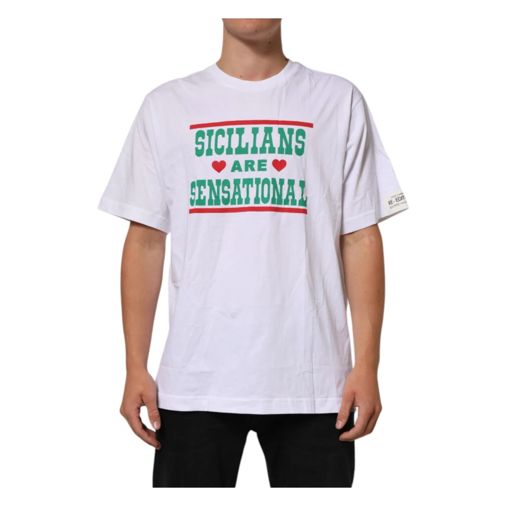 Dolce & Gabbana Herren Weiß - Kurzärmeliges T-Shirt Mit Rundhalsausschnitt - Tops - Xl