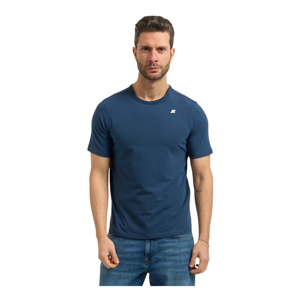 K-Way Herren Blau - Adame Leichtes Stretch-Jersey-T-Shirt - Tops - 3XL