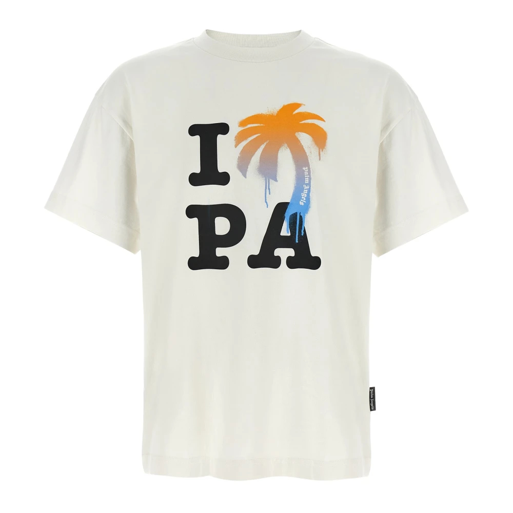 Palm Angels Herren Weiß - I Love Pa T-Shirt - Tops - M