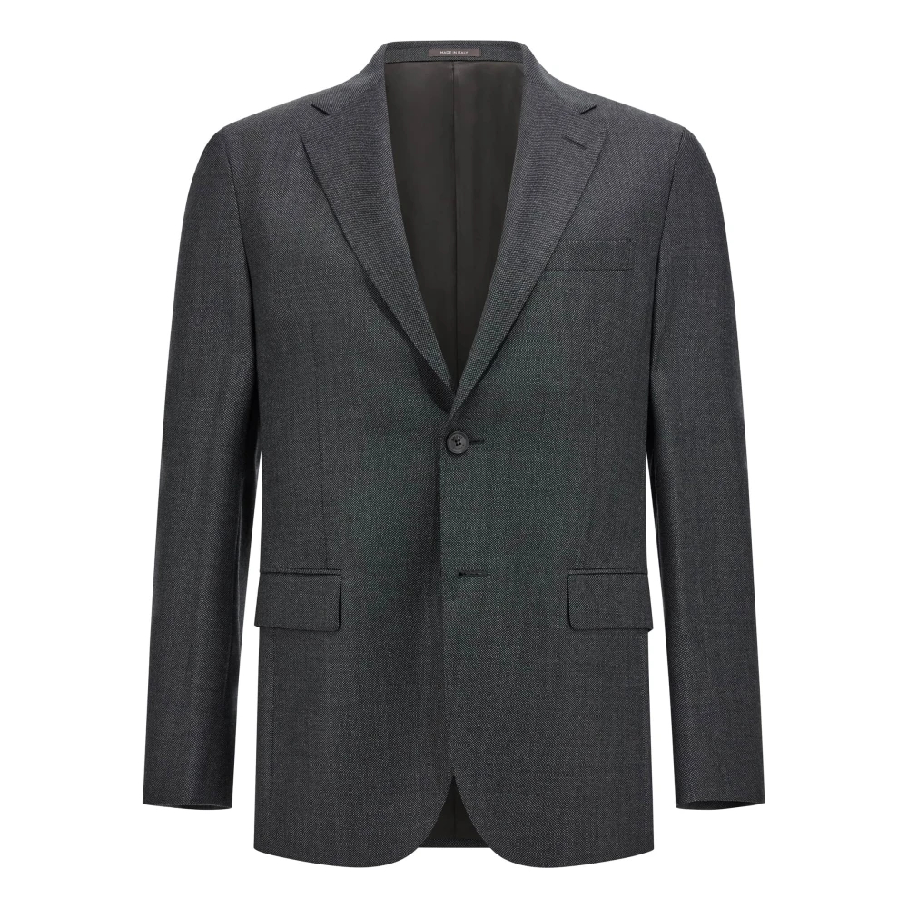 Boggi Milano Herren Grau - Reine Wolle Bird's Eye Jacke - Suits - 2XL