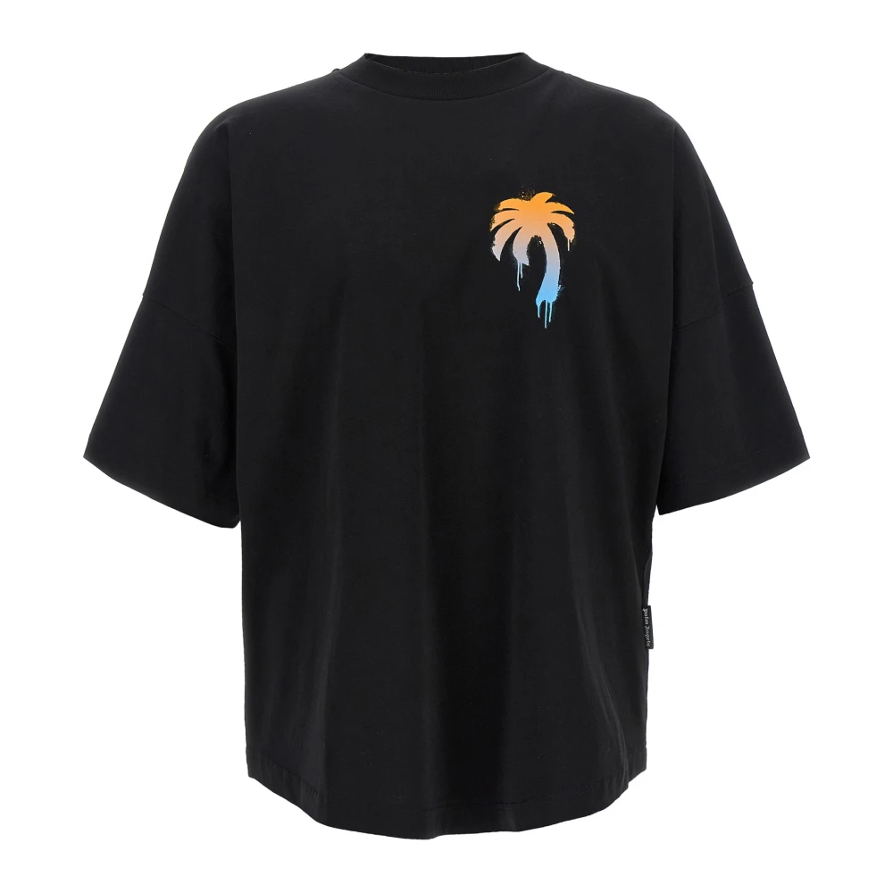 Palm Angels Herren Schwarz - I Love Pa T-Shirt - Tops - K -M