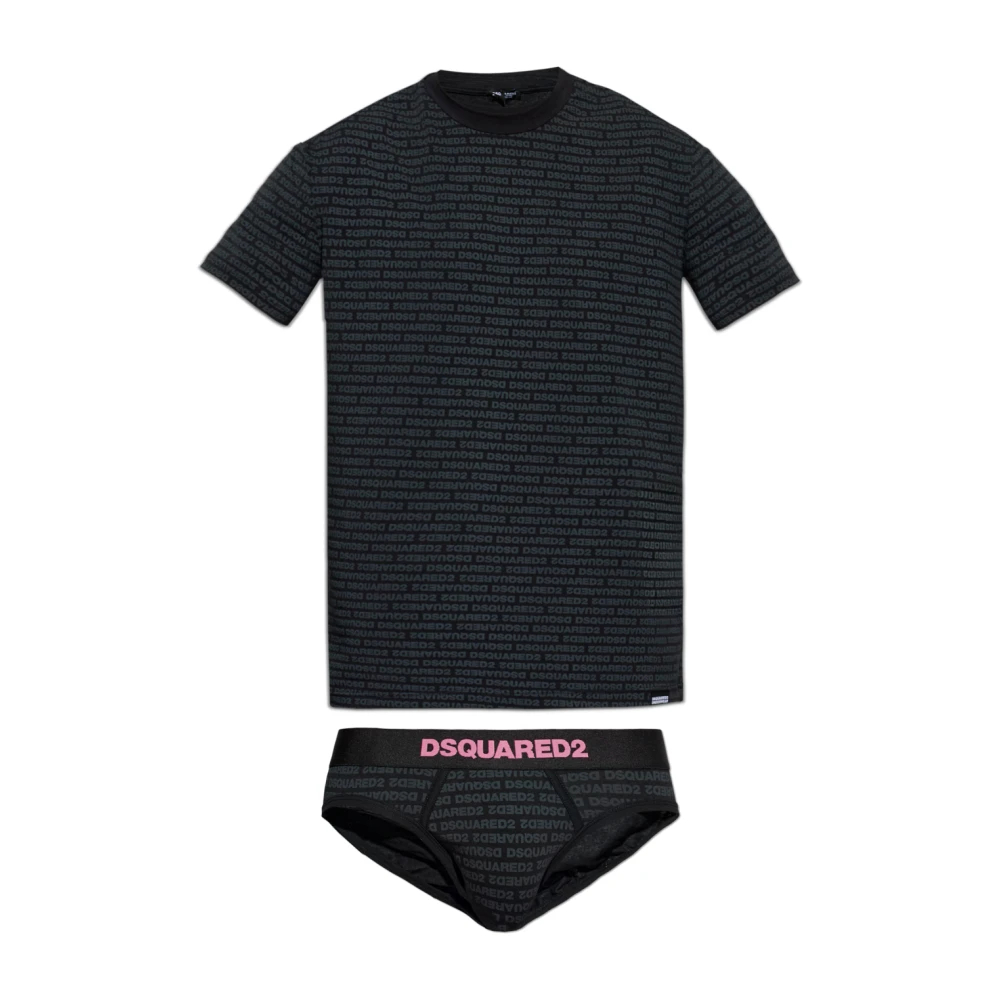 Dsquared2 Herren Schwarz - Unterwäsche-Set: T-Shirt Und Slips - Underwear - K -S