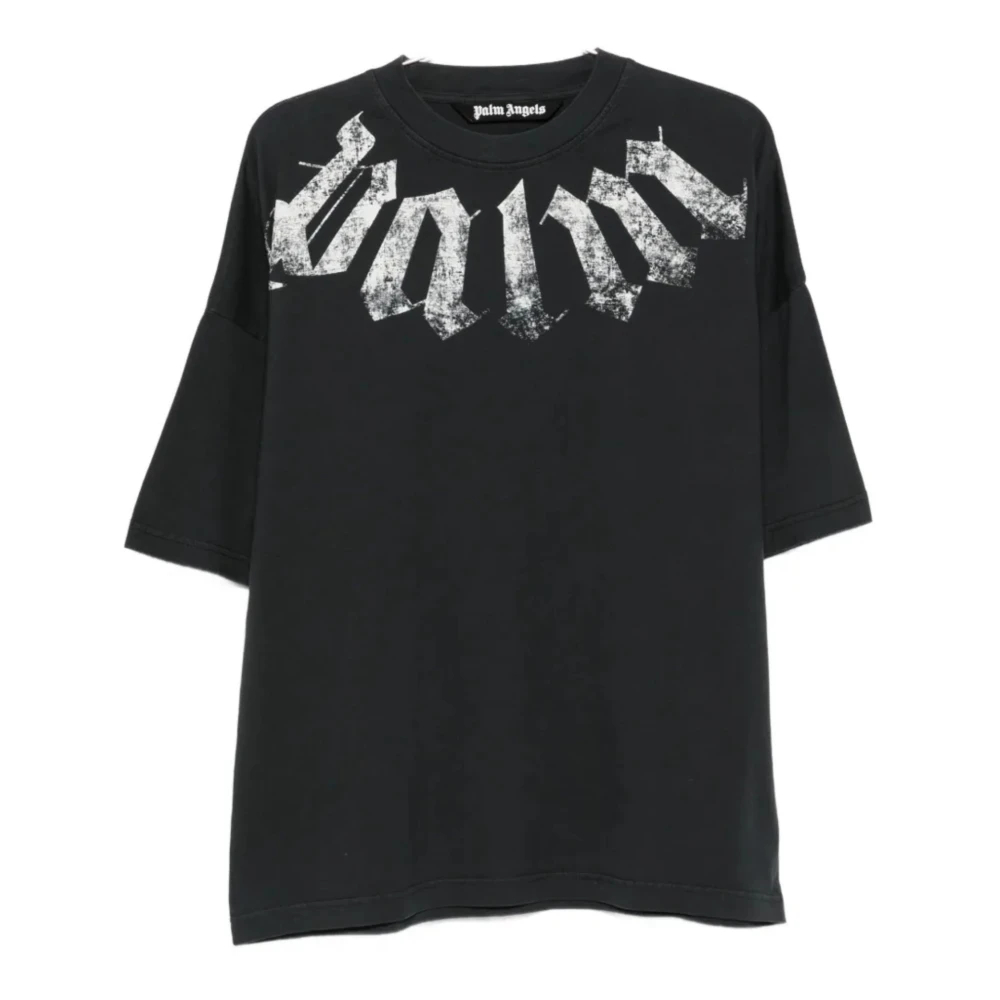 T-Shirt Palm Angels Big Neck Logo Loose Tee Black/ Off White L - Bild 5