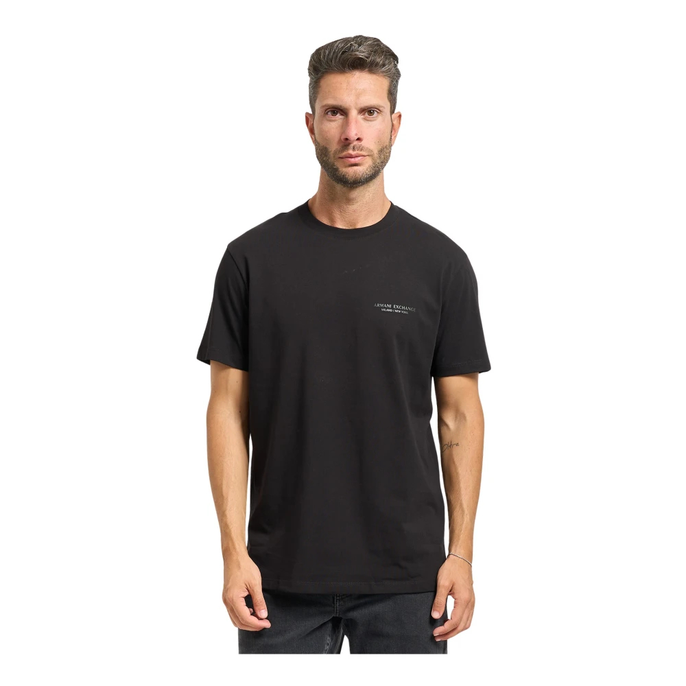 Armani Exchange Herren Schwarz - Es T-Shirt Mit Brustlogo - Tops - K - M
