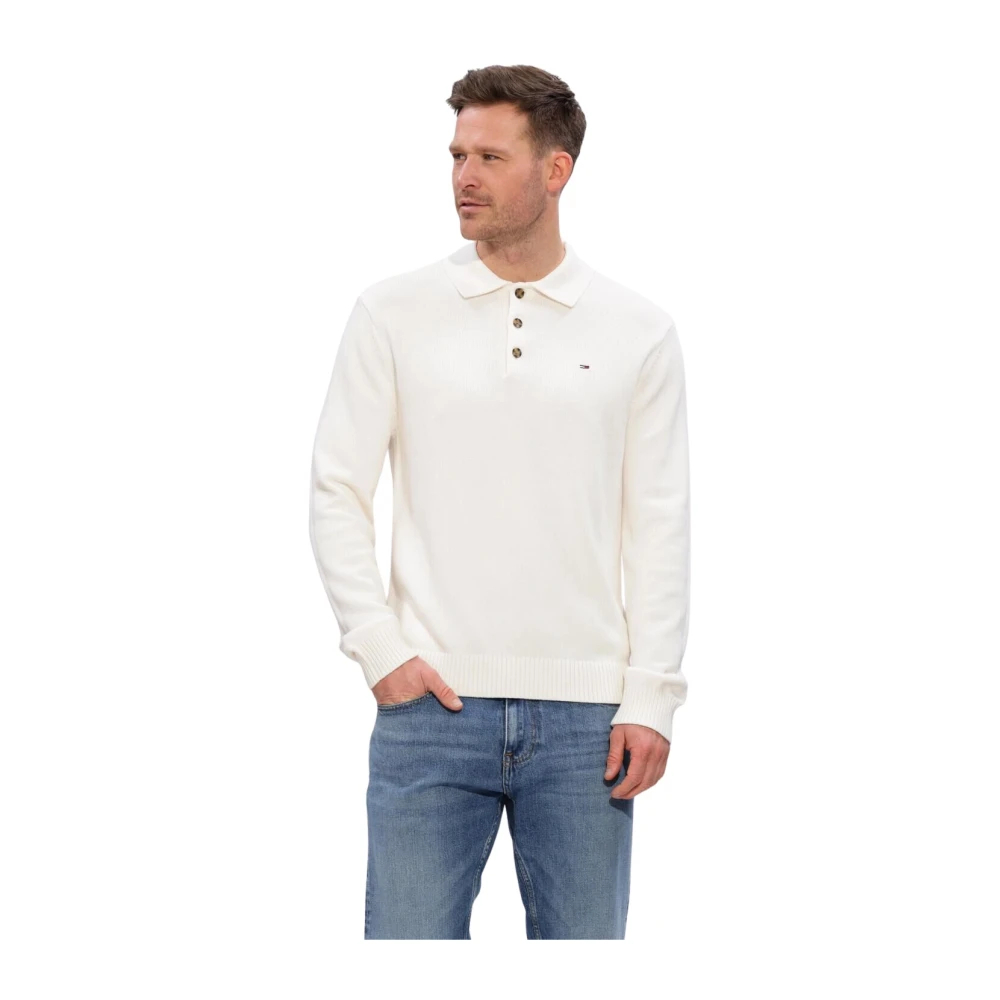 Tommy Jeans - Tjm Slim Essential Polo Swtr Ext - Tops - Herren - Weiß - M
