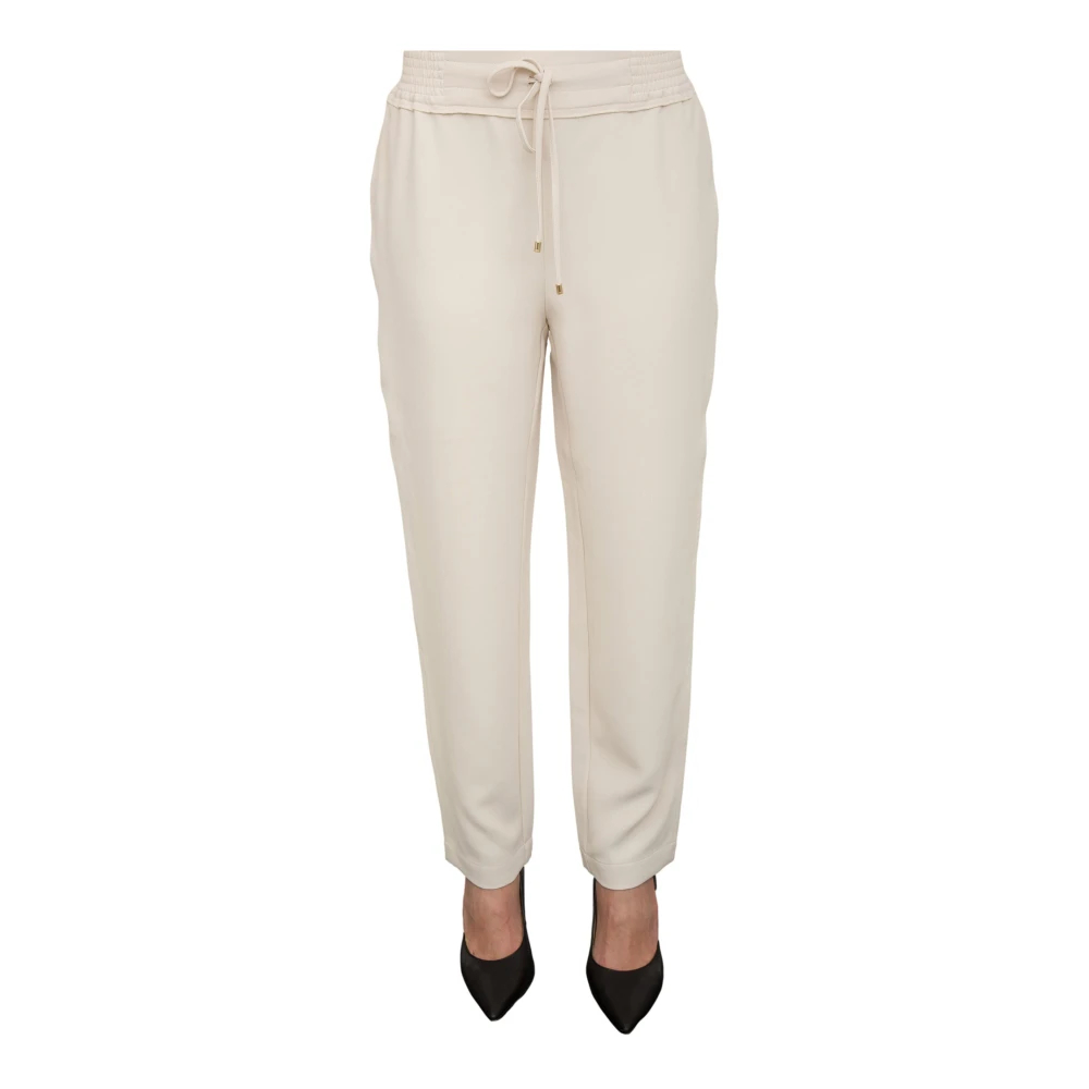 Nenette Damen Weiß - Ivory Chino Tricot Stoff Hose - Trousers - 2XL