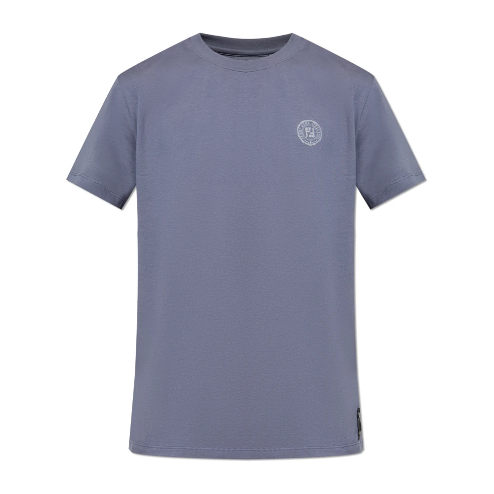 Fendi Herren Blau - Logo T-Shirt - Tops - L