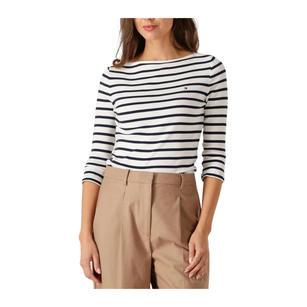 Tommy Hilfiger Damen Weiß Bluse Ww0ww40589 Regular Fit - Bild 5