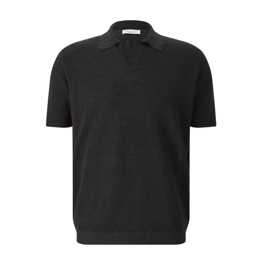 Roberto Collina Herren Schwarz - Polo Shirts - Tops - K -2Xl