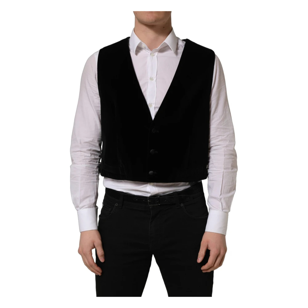 Dolce & Gabbana Herren Schwarz - Einreihige Weste - Suits - K - 3XL