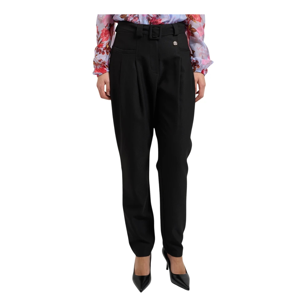 Fracomina Damen Schwarz - Karottenhose - Trousers - K - 2XS