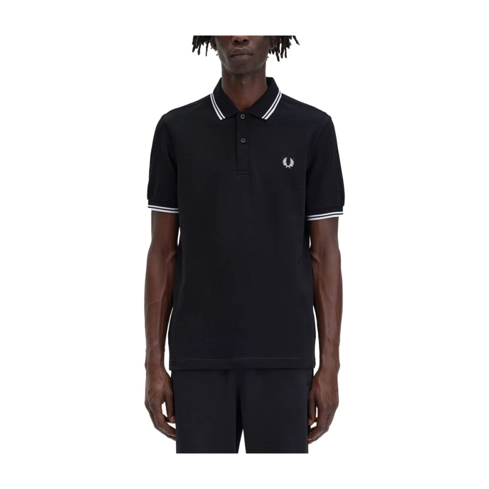 Fred Perry Schwarz Polo-Shirt Twin Tipped - Bild 14