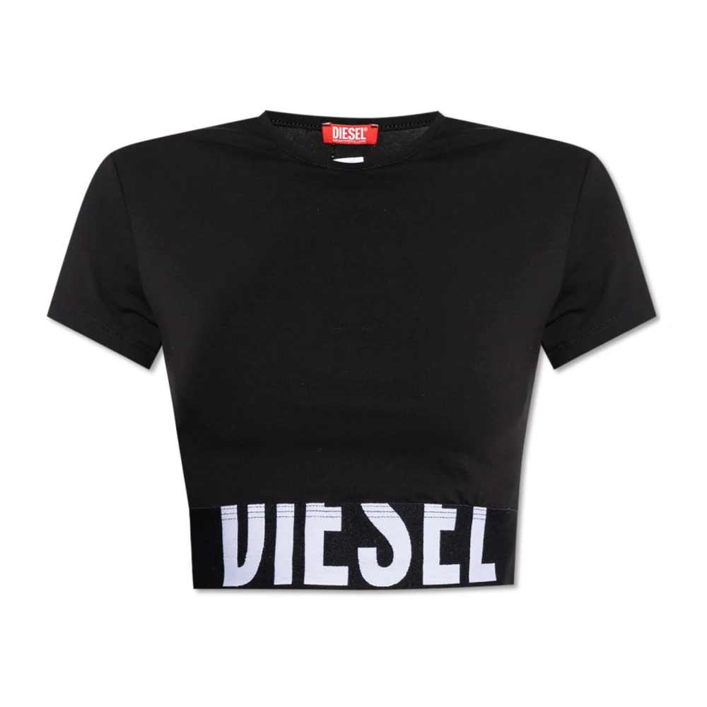 Diesel Damen Schwarz - Top Uftee-Sport-Cropped - Tops - K - Xs