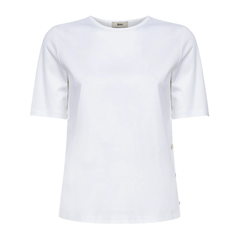 Herno Damen Weiß - Crewneck T-Shirt - Tops - L